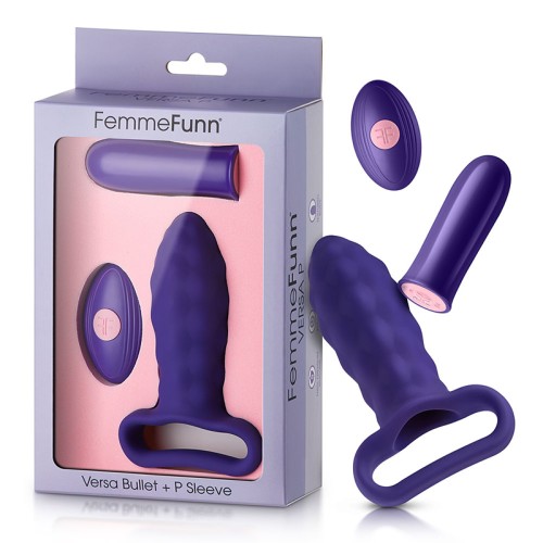 FemmeFunn Vibrador Bullet Versa P Manga Texturizada - Púrpura Oscura